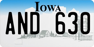 IA license plate AND630