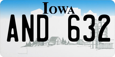 IA license plate AND632