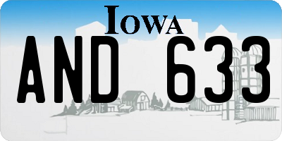 IA license plate AND633