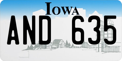IA license plate AND635