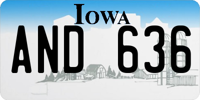 IA license plate AND636