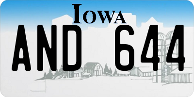 IA license plate AND644