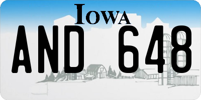 IA license plate AND648