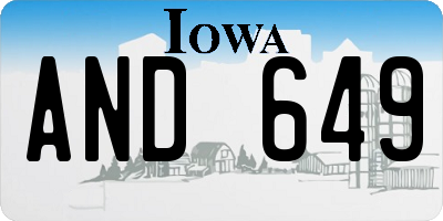 IA license plate AND649