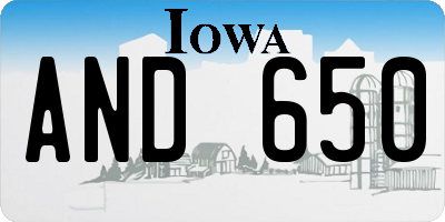 IA license plate AND650