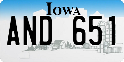 IA license plate AND651