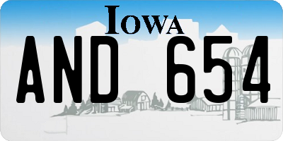 IA license plate AND654