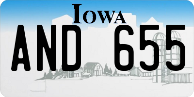 IA license plate AND655