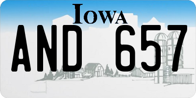 IA license plate AND657