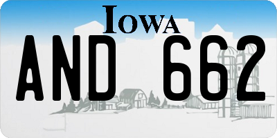 IA license plate AND662