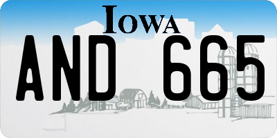IA license plate AND665