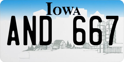IA license plate AND667