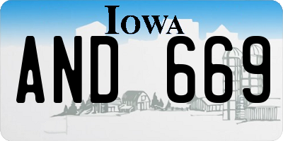 IA license plate AND669