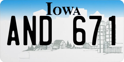 IA license plate AND671