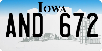 IA license plate AND672