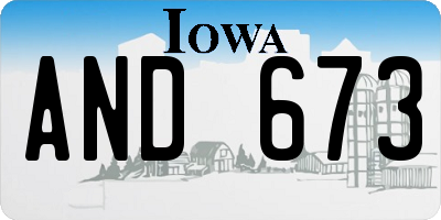 IA license plate AND673