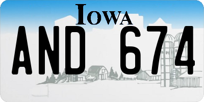 IA license plate AND674