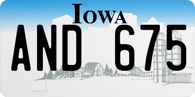 IA license plate AND675