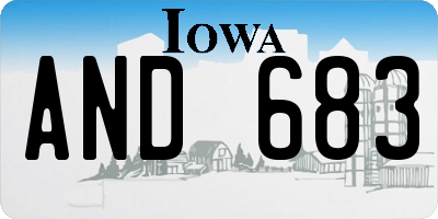IA license plate AND683