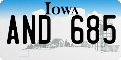 IA license plate AND685