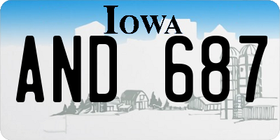IA license plate AND687
