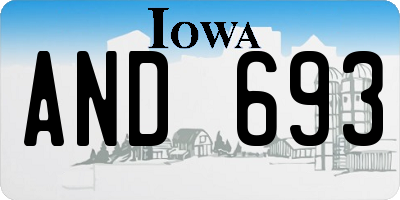 IA license plate AND693