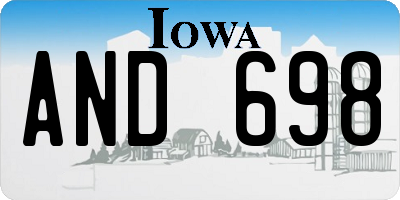 IA license plate AND698