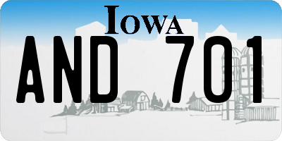 IA license plate AND701