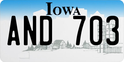 IA license plate AND703