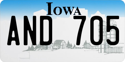 IA license plate AND705