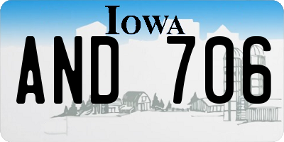 IA license plate AND706