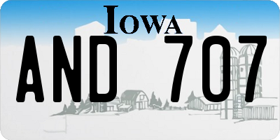 IA license plate AND707