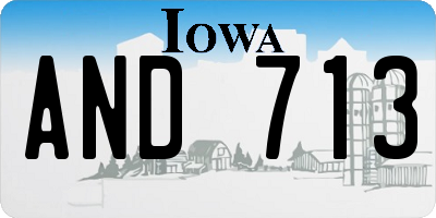 IA license plate AND713