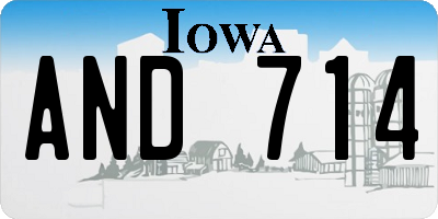 IA license plate AND714