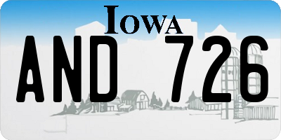IA license plate AND726