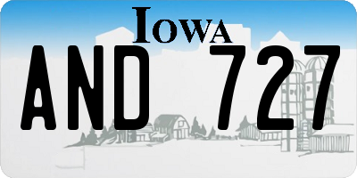 IA license plate AND727