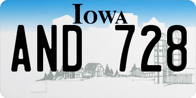 IA license plate AND728