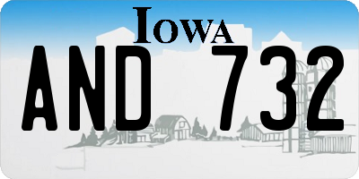 IA license plate AND732