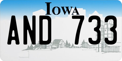 IA license plate AND733