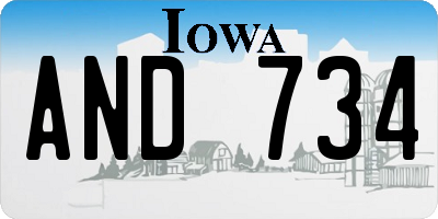 IA license plate AND734