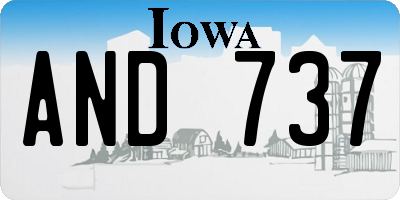 IA license plate AND737