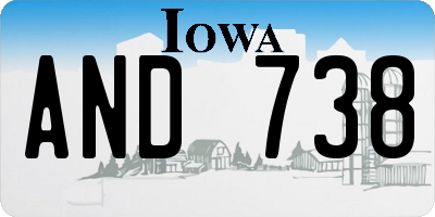 IA license plate AND738