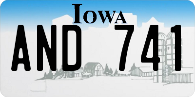 IA license plate AND741
