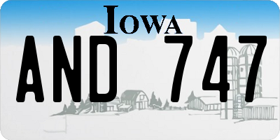 IA license plate AND747