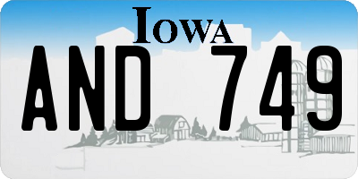 IA license plate AND749