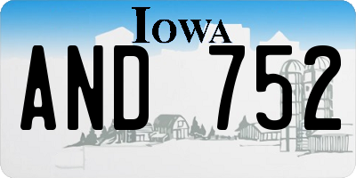IA license plate AND752