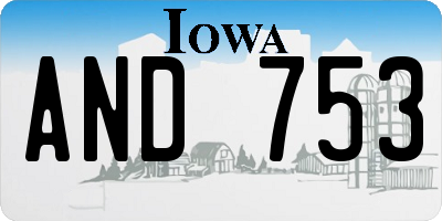 IA license plate AND753