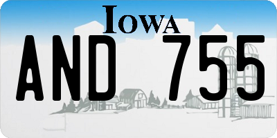 IA license plate AND755