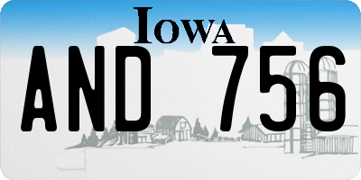 IA license plate AND756