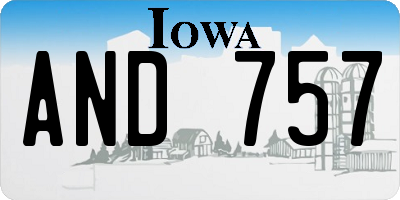IA license plate AND757